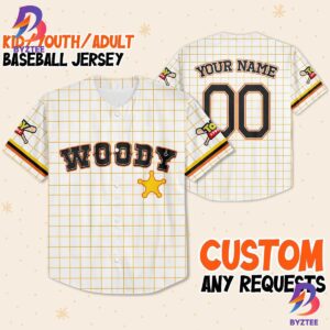 Custom Toy Story Woody Disney Baseball Jersey