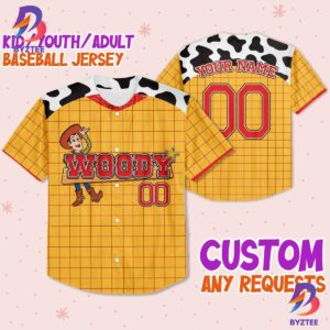 Custom Toy Story Woody Fun Baseball Jersey