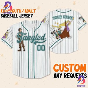 Disney Tangled Flynn Rider Custom Name Baseball Jersey