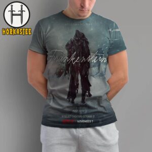 Frankenstein Official Poster A Film By Guillermo Del Toro With Starring Oscar Isaac Jacob Elordi Mia Goth And Christoph Waltz All Over Print Shirt