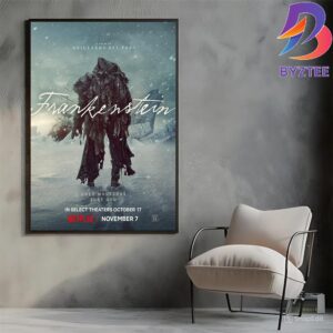 Frankenstein Official Poster A Film By Guillermo Del Toro With Starring Oscar Isaac Jacob Elordi Mia Goth And Christoph Waltz Home Decor Poster Canvas