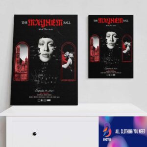 Lady Gaga The Mayhem Ball Tour At Central Hong Kong On September 19 2025 World Tour The Art Of Personal Chaos Poster Canvas