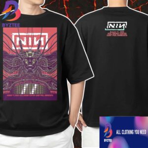 Nine Inch Nails Poster Show At The Xcel Energy Center Artwork By NIGHT SWIM On August 17 2025 Saint Paul Minnesota Unisex T-Shirt