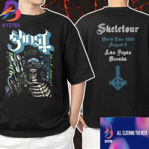 Official Ghost Skeletour World Tour August 9 2025 At Las Vegas MGM Grand Garden Arena Cyborg Artwork Version Unisex T-Shirt