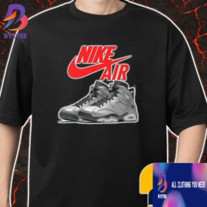 PSG x Air Jordan 6 Metallic Silver Releases Spring 2026 Sneaker Nike Swoosh Logo Merch Unisex T-Shirt