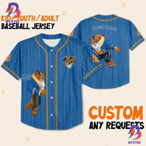 Personalize Beauty And The Beast Prince Beast Blue Yellow Baseball Jersey