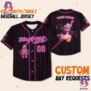 Personalize Bingbong Pink Black Disney Baseball Jersey