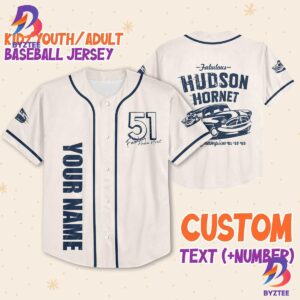 Personalize Cars Hudson Hornet Piston Cup Champion Baseball Jersey