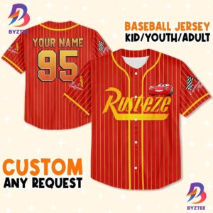 Personalize Cars Lightning Mcqueen Rust-ez Team Baseball Jersey