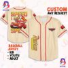 Personalize Cars Lightning Mcqueen Smile Custom Text Baseball Jersey