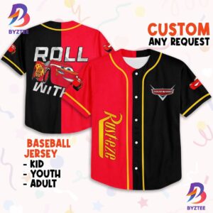 Personalize Cars Roll With It Disney Baseball Jersey