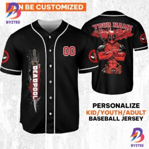 Personalize Deadpool Blodd Hero Sport Marvel Matching Baseball Jersey