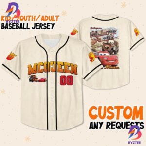 Personalize Disney Cars Greetings From Radiator Springs Baseball Jersey