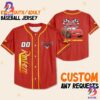 Personalize Disney Cars Lightning Mcqueen Racing Series Red Baseball Jersey