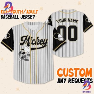 Personalize Disney Mickey Baseball Black Baseball Jersey