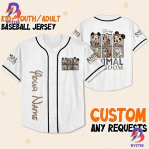 Personalize Disney Mickey Friends Vintage Animal Kingdom Baseball Jersey