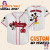 Personalize Disney Mickey Mouse Cute Striped White Baseball Jersey