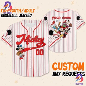 Personalize Disney Mickey Mouse Friends Custom Name Baseball Jersey