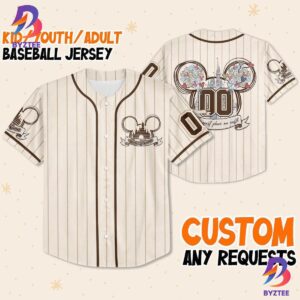 Personalize Disney Mickey Mouse Happiest Place On Earth Baseball Jersey
