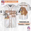 Personalize Disney Mickey Mouse Play With Bear White Brown Baseball Jersey