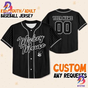 Personalize Disney Mickey Mouse Sample Striped Baseball Jersey