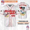 Personalize Disney Mickey Mouse Summer Blue White Baseball Jersey