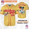 Personalize Disney Mickey Mouse Summer Time White Red Baseball Jersey