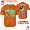 Personalize Disney Mickey Mouse Young Green Orange Baseball Jersey
