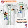 Personalize Disney Mickey Mouse Young White Green Baseball Jersey