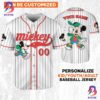 Personalize Disney Mickey Mouse Young White Green Baseball Jersey