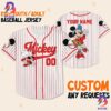 Personalize Disney Mickey Mouse Young White Red Baseball Jersey