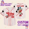 Personalize Disney Mickey Play Baseball Red White Baseball Jersey