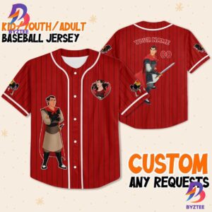 Personalize Disney Mulan Prince Li Shang Baseball Jersey