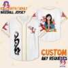 Personalize Disney Pinocchio Boy Smile White Black Baseball Jersey