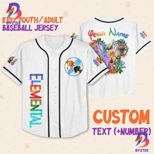 Personalize Disney Pixar Elemental Mickey Head Disney Baseball Jersey