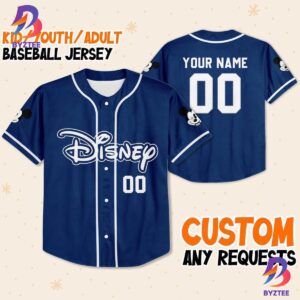 Personalize Disney Simple Awesome Blue Navy Baseball Jersey