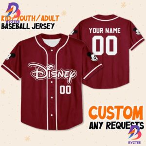 Personalize Disney Simple Awesome Maroon Baseball Jersey