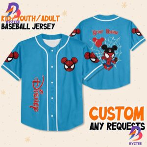 Personalize Disney Spider Man Mickey Ear Baseball Jersey