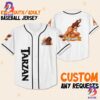 Personalize Disney Tarzan Jungle White Black Baseball Jersey