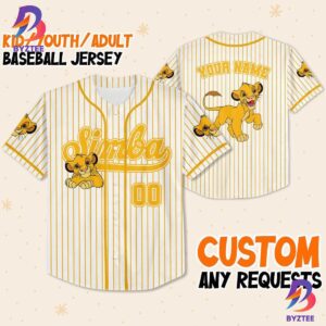 Personalize Disney The Lion King Simba Striped Baseball Jersey