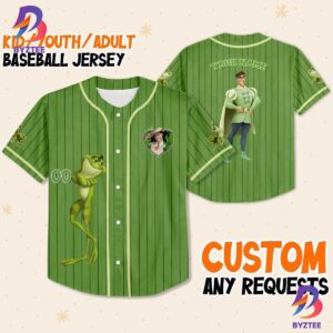 Personalize Disney Tiara Prince Naveent Green Baseball Jersey