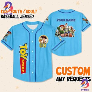 Personalize Disney Toy Story Blue Baseball Jersey