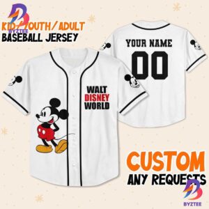 Personalize Disney Walt Disney World White Baseball Jersey