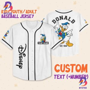 Personalize Disneyland Donald Duck Vintage Disney Characters Baseball Jersey