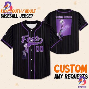 Personalize Fear Jersey Purple Black Disney Baseball Jersey