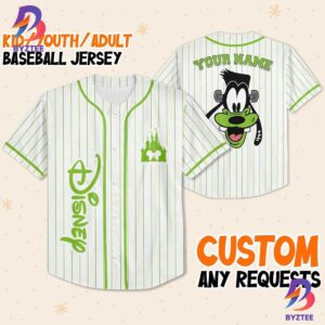 Personalize Frankenstein Goofy Disney Halloween Baseball Jersey