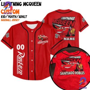 Personalize Lightning Mcqueen Speed Red Dark Baseball Jersey