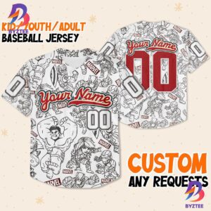 Personalize Marvel Superhero Adventures Disney Baseball Jersey
