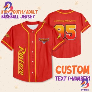 Personalize Mcqueen Red Personalized Jersey Disney Baseball Jersey