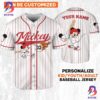 Personalize Mickey Baseball Fire Whie Black Disney Baseball Jersey